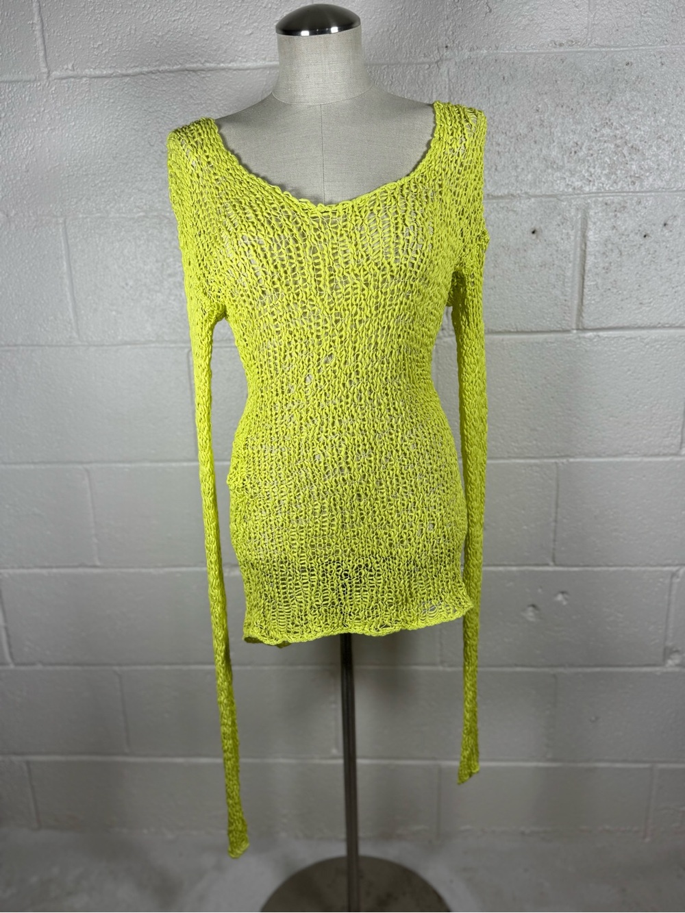 NWT Remain Funky Neon Open Knit Long Sleeve Top Medium